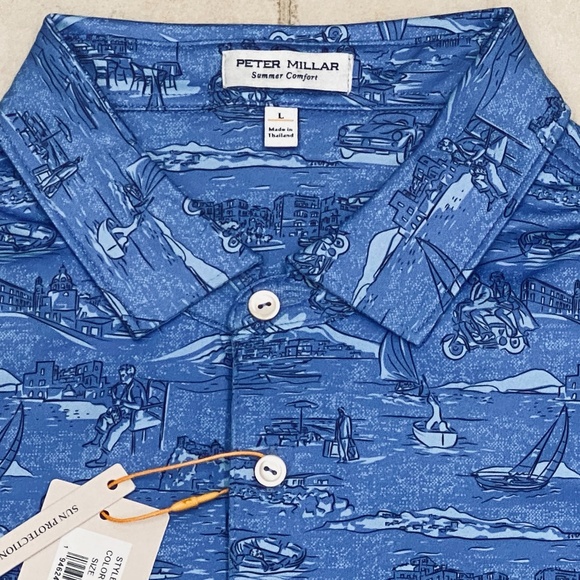 (Sold)Peter Millar Summer Comfort Short Sleeve Golf Polo Shirt Mens Size L - Picture 2 of 5